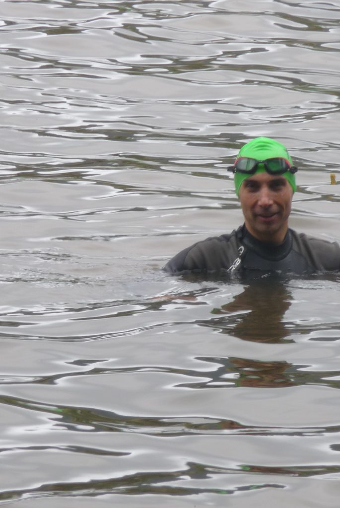 Triathlon du lac des Sapins 2018 - parc de transition - avant-course dans l'eau