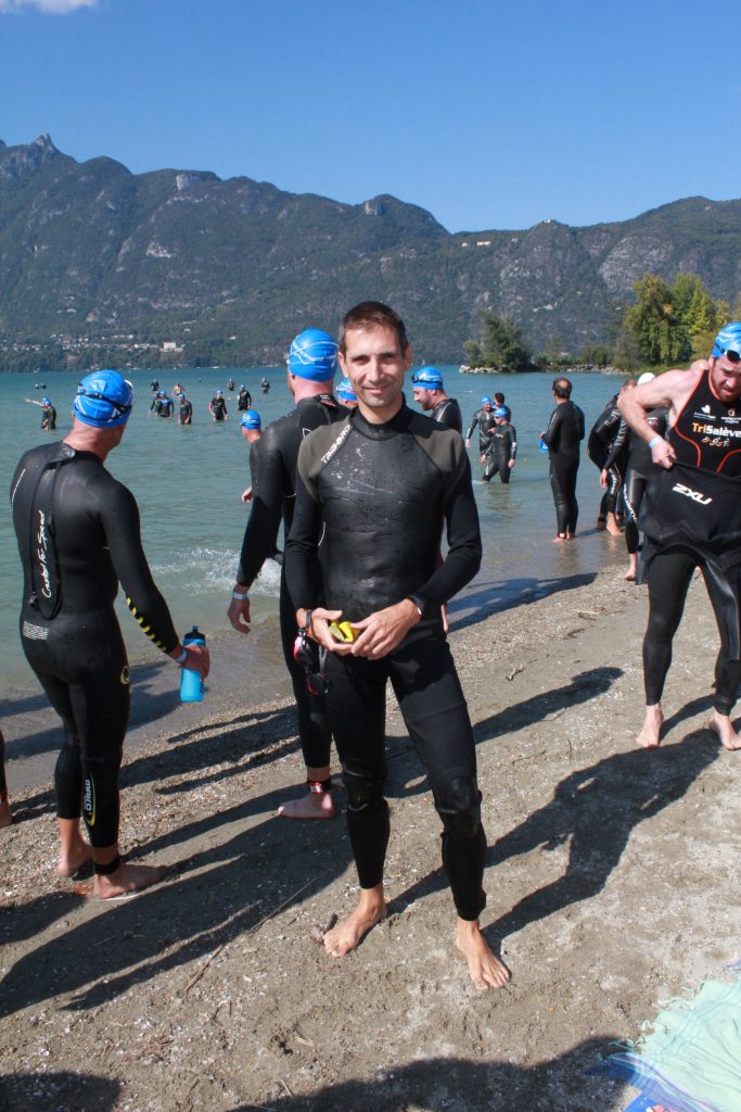 Triathlon Aix-les-Bains : échauffement natation