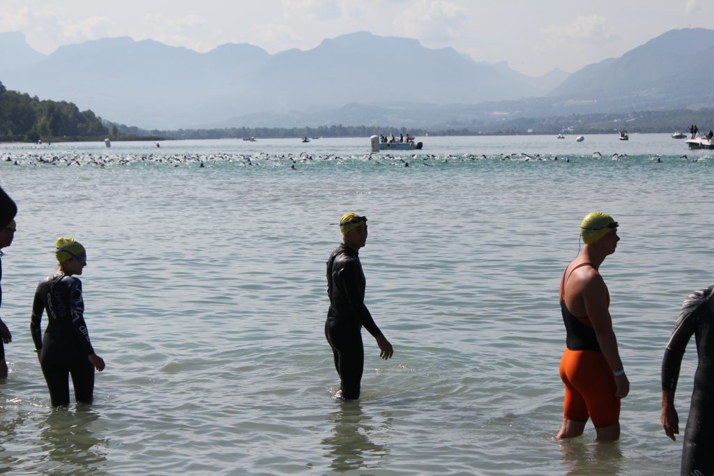 Triathlon Aix-les-Bains 2018 : dernières minutes avant départ natation