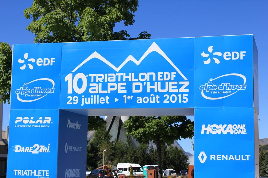 Arche d'arrivée du triathlon de l'Alpe d'Huez 2015